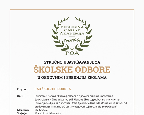 POA - školski odbori